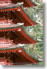 california, golden gate park, pagoda, park, roofs, san francisco, vertical, west coast, western usa, photograph