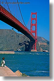 bridge, california, fort, ft point, golden gate, golden gate bridge, national landmarks, point, san francisco, vertical, west coast, western usa, photograph