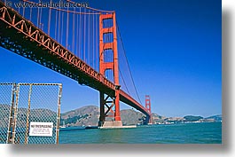 bridge, california, ft point, golden gate, golden gate bridge, horizontal, national landmarks, san francisco, tresspass, west coast, western usa, photograph