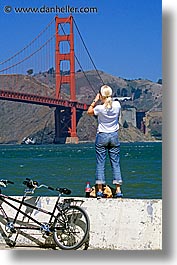 bridge, california, ft point, golden gate, golden gate bridge, national landmarks, san francisco, tourists, vertical, viewing, west coast, western usa, photograph