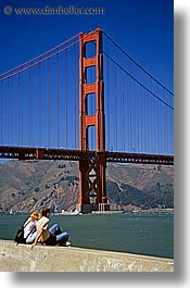 bridge, california, ft point, golden gate, golden gate bridge, national landmarks, san francisco, tourists, vertical, viewing, west coast, western usa, photograph