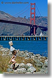 bridge, california, ft point, golden gate, golden gate bridge, national landmarks, san francisco, tourists, vertical, viewing, west coast, western usa, photograph