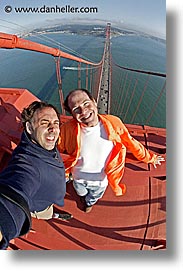 bridge, california, dans, fisheye lens, golden gate, national landmarks, petes, san francisco, tops, vertical, west coast, western usa, photograph