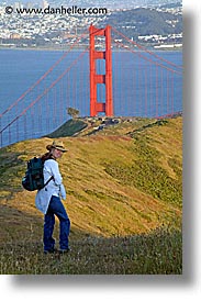 bridge, california, golden gate, golden gate bridge, headlands, hiking, jills, national landmarks, san francisco, vertical, west coast, western usa, photograph