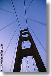 bridge, california, eve, evening, golden gate, golden gate bridge, looking up, national landmarks, san francisco, traffic, vertical, west coast, western usa, photograph