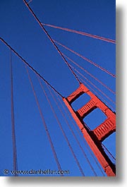 bridge, california, golden gate, golden gate bridge, looking up, national landmarks, san francisco, vertical, west coast, western usa, photograph