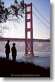 bridge, california, golden gate, golden gate bridge, national landmarks, san francisco, silhouettes, vertical, west coast, western usa, photograph