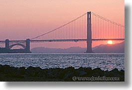 bridge, california, golden gate, golden gate bridge, horizontal, national landmarks, san francisco, sunsets, west coast, western usa, photograph