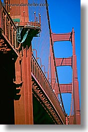 below, bridge, california, close, golden gate, golden gate bridge, national landmarks, san francisco, vertical, west coast, western usa, photograph