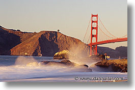 bridge, california, golden gate, golden gate bridge, horizontal, national landmarks, san francisco, west coast, western usa, photograph