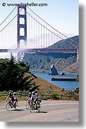 baker, bikes, bridge, california, fort, golden gate, golden gate bridge, national landmarks, san francisco, vertical, west coast, western usa, photograph