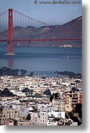bridge, california, cityscapes, golden gate, golden gate bridge, national landmarks, san francisco, vertical, west coast, western usa, photograph