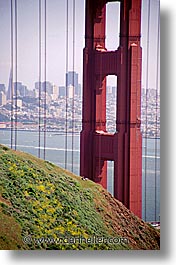bridge, california, close, golden gate, golden gate bridge, national landmarks, san francisco, vertical, west coast, western usa, photograph