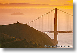 bridge, california, dawn, golden gate, golden gate bridge, horizontal, national landmarks, san francisco, west coast, western usa, photograph