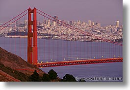 bridge, california, dusk, golden gate, golden gate bridge, horizontal, national landmarks, san francisco, west coast, western usa, photograph