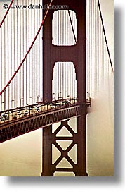 bridge, california, fog, golden gate, golden gate bridge, half, national landmarks, san francisco, vertical, west coast, western usa, photograph