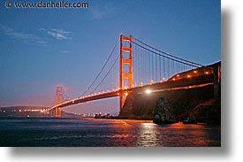 bridge, california, golden gate, golden gate bridge, horizontal, long exposure, national landmarks, nite, northeast, san francisco, west coast, western usa, photograph
