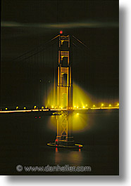 bridge, california, golden gate, golden gate bridge, national landmarks, nite, san francisco, vertical, west coast, western usa, photograph