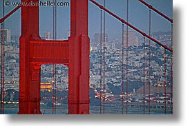 bridge, california, cities, closeup, golden gate, horizontal, long exposure, national landmarks, nite, north, san francisco, towers, west coast, western usa, photograph