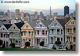 california, homes, horizontal, san francisco, sisters, victorians, west coast, western usa, photograph