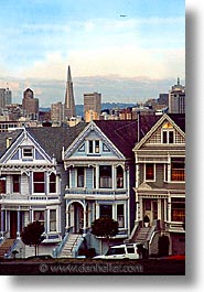 california, homes, san francisco, sisters, vertical, victorians, west coast, western usa, photograph