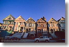 california, homes, horizontal, san francisco, victorians, west coast, western usa, photograph