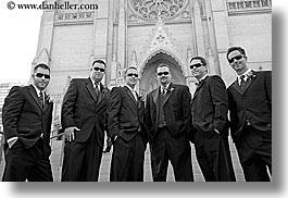 boys, buildings, california, churches, clothes, horizontal, men, people, religious, san francisco, structures, sunglasses, west coast, western usa, photograph