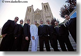 boys, buildings, california, churches, clothes, horizontal, men, people, religious, san francisco, structures, sunglasses, west coast, western usa, photograph