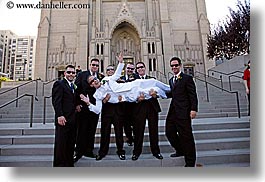 boys, buildings, california, churches, clothes, horizontal, men, people, religious, san francisco, structures, sunglasses, west coast, western usa, photograph