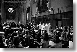 black and white, buildings, california, ceremony, churches, events, horizontal, religious, san francisco, structures, wedding, west coast, western usa, photograph