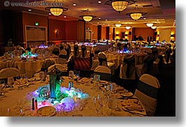 california, colored, events, horizontal, lights, san francisco, setting, tables, wedding, west coast, western usa, photograph