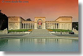 california, horizontal, legion of honor, museums, pond, san francisco, sunsets, west coast, western usa, photograph