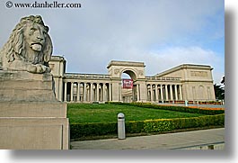 california, horizontal, legion of honor, lions, museums, san francisco, statues, west coast, western usa, photograph