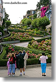 california, lombard, lombard street, san francisco, streets, tourists, vertical, west coast, western usa, photograph