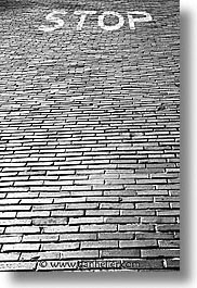 black and white, bricks, california, roads, san francisco, vertical, west coast, western usa, photograph
