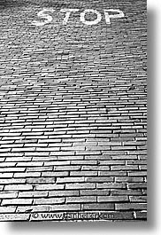 black and white, bricks, california, roads, san francisco, vertical, west coast, western usa, photograph