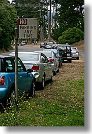california, cars, no parking, san francisco, signs, vertical, west coast, western usa, photograph
