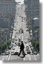 busy, california, cars, pedestrians, people, san francisco, streets, traffic, vertical, walking, west coast, western usa, photograph