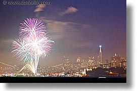 california, downtown, fireworks, horizontal, long exposure, nite, san francisco, west coast, western usa, photograph