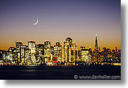 california, cities, horizontal, moon, nite, san francisco, west coast, western usa, photograph