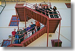 california, groups, horizontal, outside, people, san francisco, stairs, west coast, western usa, photograph
