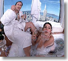 bathtub, bubbles, california, horizontal, people, san francisco, tub, west coast, western usa, photograph