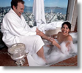 bathtub, california, champagne, horizontal, people, san francisco, tub, west coast, western usa, photograph