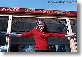 cable car, california, couples, happy, horizontal, karina, men, people, san francisco, west coast, western usa, womens, photograph