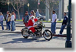 bikers, california, golden gate bridge, horizontal, men, people, san francisco, santa, west coast, western usa, photograph