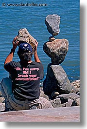 california, men, people, rocks, san francisco, stacker, vertical, west coast, western usa, photograph