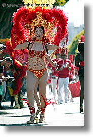 bikinis, california, carnival, dancers, people, private industry counsel, red, san francisco, vertical, west coast, western usa, youth opportunity, photograph