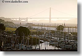 california, golden gate bridge, horizontal, marina, piers, san francisco, sunsets, west coast, western usa, photograph
