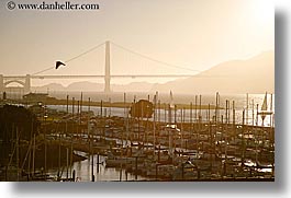 california, golden gate bridge, horizontal, marina, piers, san francisco, sunsets, west coast, western usa, photograph