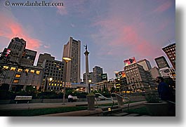 california, cityscapes, dusk, horizontal, nite, san francisco, union square, west coast, western usa, photograph